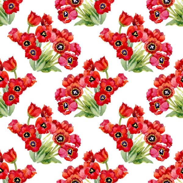 Red tulips pattern