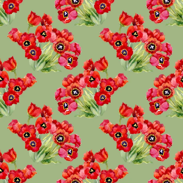 Rode tulpen patroon — Stockfoto