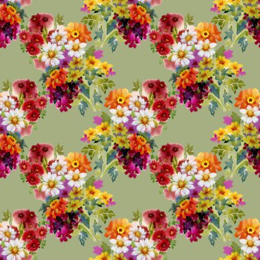 Yaz Bahçe çiçek deseni