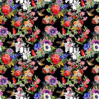 Bahçe çiçek kuşlarla