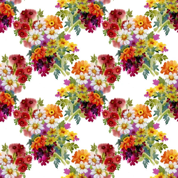 Summer garden flowers pattern — Stock Photo, Image