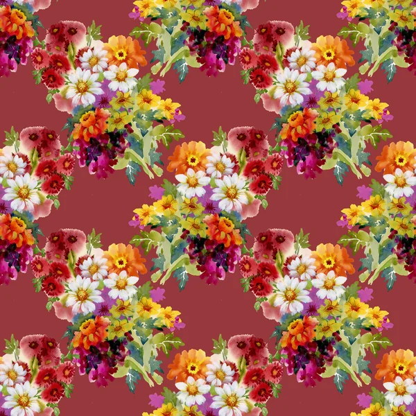 Summer garden flowers pattern — Stock Photo, Image