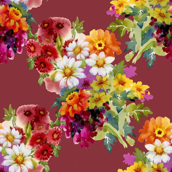 Sommar trädgård blommor mönster — Stockfoto