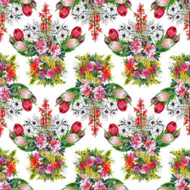 Yaz Bahçe çiçek deseni