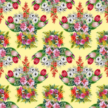 Yaz Bahçe çiçek deseni