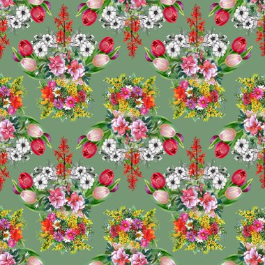 Yaz Bahçe çiçek deseni