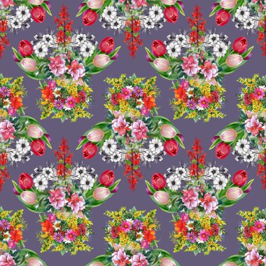 Yaz Bahçe çiçek deseni