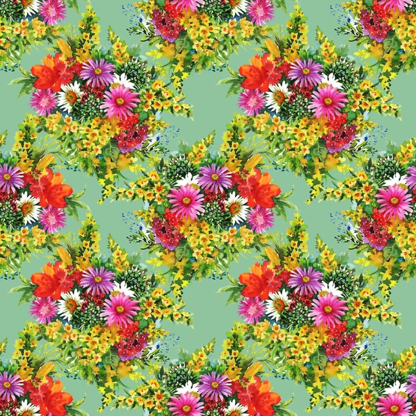 Summer garden flowers pattern — Stock Photo, Image