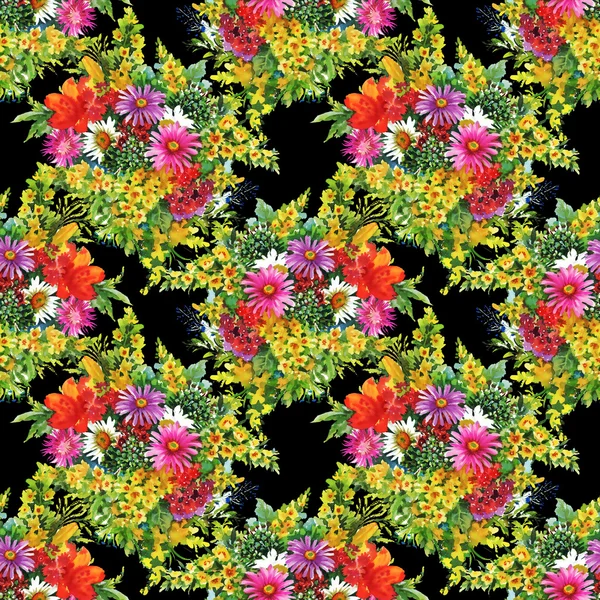 Sommar trädgård blommor mönster — Stockfoto