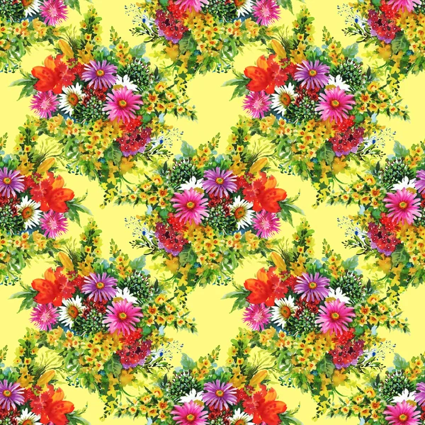夏の庭の花のパターン — ストック写真