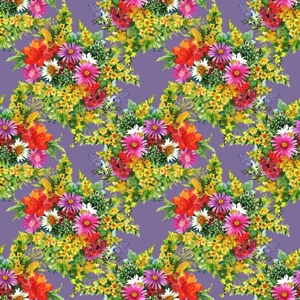 Summer garden flowers pattern — Stock Photo, Image