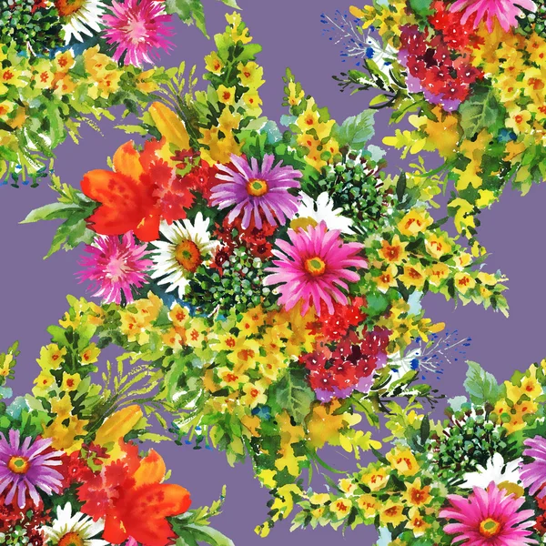 Summer garden flowers pattern — Stock Photo, Image