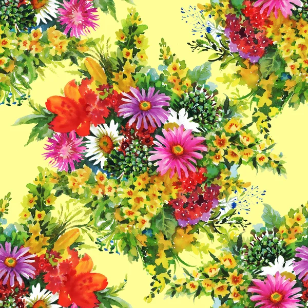 Summer garden flowers pattern — Stock Photo, Image