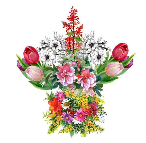 Trädgård blommor bukett — Stockfoto