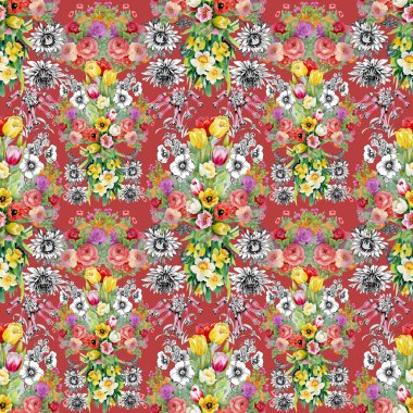 Yaz Bahçe çiçek deseni