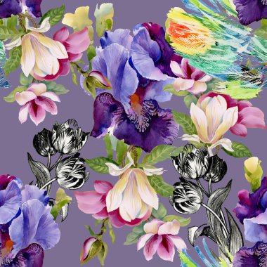 Yaz Bahçe çiçek deseni