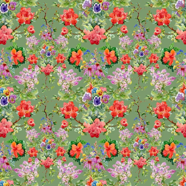 Verão jardim flores padrão — Fotografia de Stock