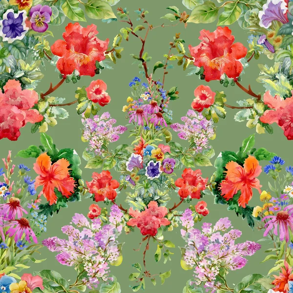 Summer garden flowers pattern — Stock Photo, Image