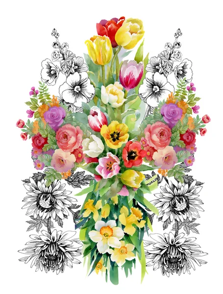 Buchet floral de gradina — Fotografie, imagine de stoc