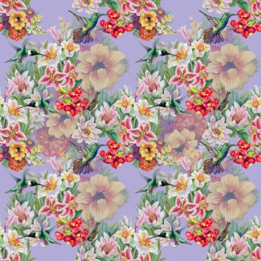 Bahçe çiçek kuşlarla