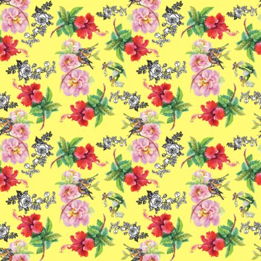 Bahçe çiçek kuşlarla