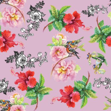 Bahçe çiçek kuşlarla