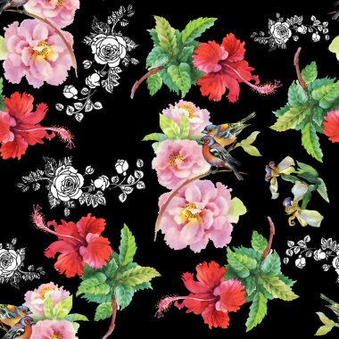 Bahçe çiçek kuşlarla