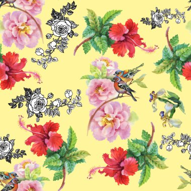 Bahçe çiçek kuşlarla