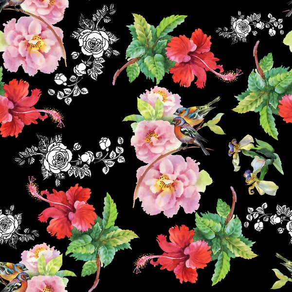 Bahçe çiçek kuşlarla