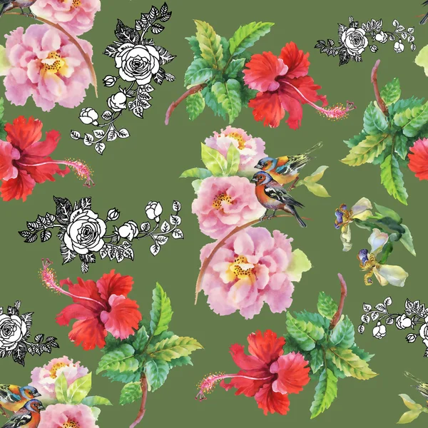 Bahçe çiçek kuşlarla