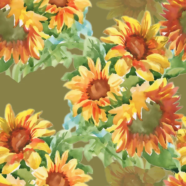 Summer yellow sunflowers — Stock Photo, Image