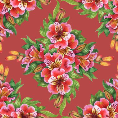 alstromeria çiçek deseni