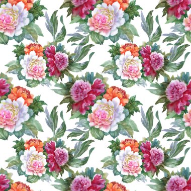 Yaz renkli Şakayık desen