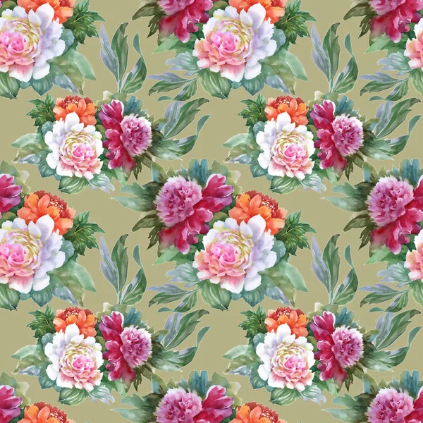 summer Colorful Peony pattern