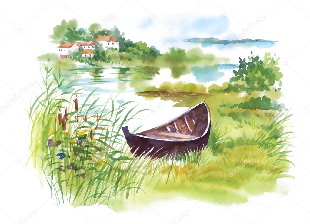rural Landscape with boat