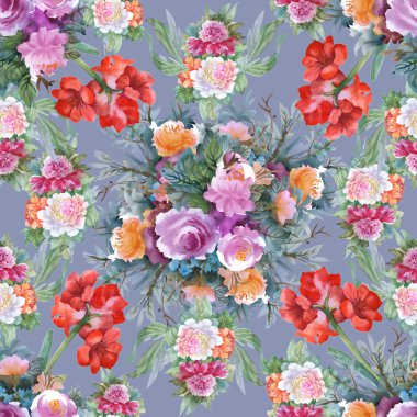 Yaz renkli Hippeastrum desen