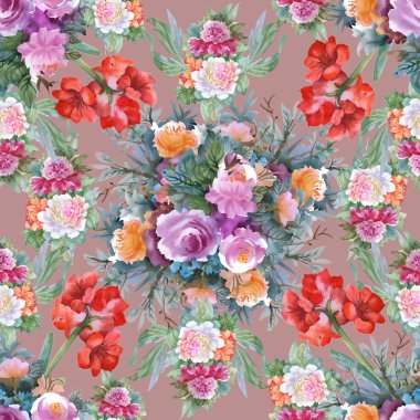 Yaz renkli Hippeastrum desen