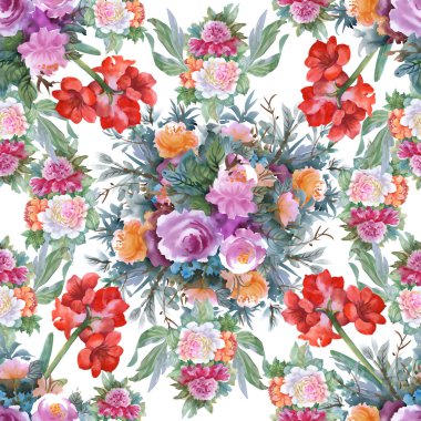 Yaz renkli Hippeastrum desen