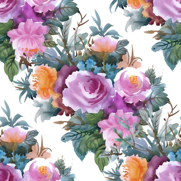 Verão Padrão de rosas coloridas — Fotografia de Stock