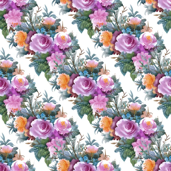 Letnie kolorowe róże wzór — Zdjęcie stockowe
