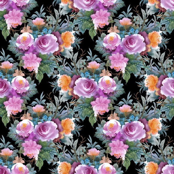 Καλοκαίρι πολύχρωμα τριαντάφυλλα μοτίβο — Φωτογραφία Αρχείου