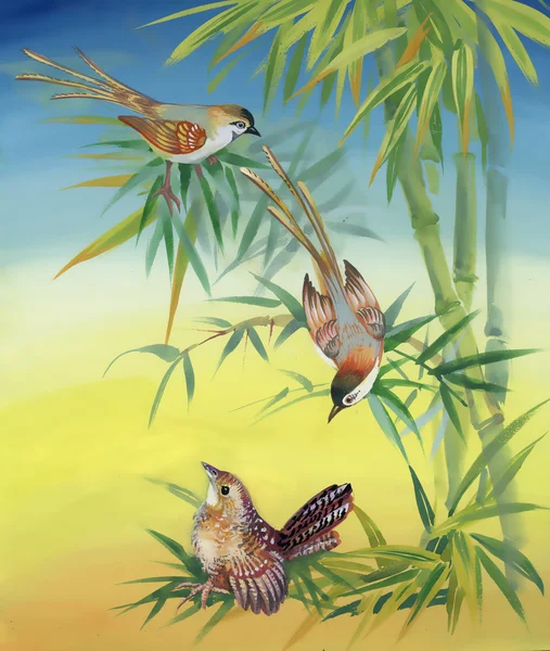 Иллюстрация тропических птиц — стоковое фото