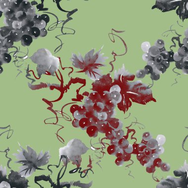 Sulu Boya tek renkli üzüm