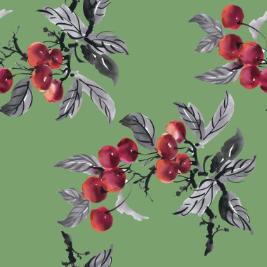 Suluboya Bahçe rowan desen