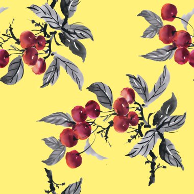 Suluboya Bahçe rowan desen