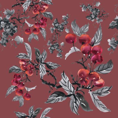 Suluboya Bahçe rowan desen