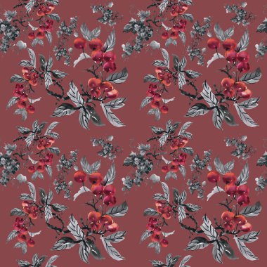 Suluboya Bahçe rowan desen