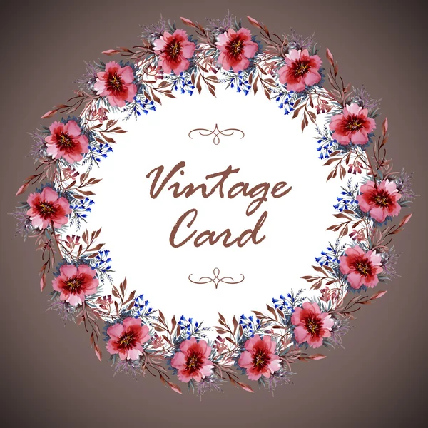 Tarjeta vintage floral — Foto de Stock