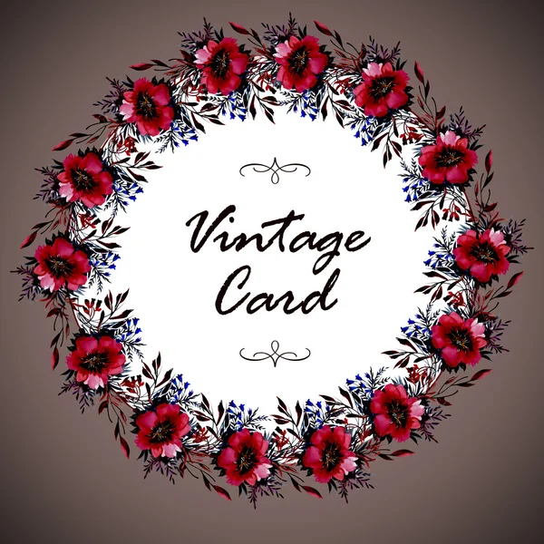 Blumen-Vintage-Karte — Stockfoto