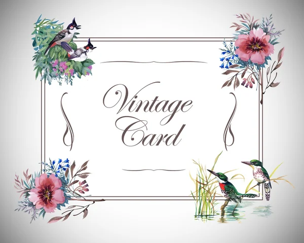 Cartão vintage floral — Fotografia de Stock